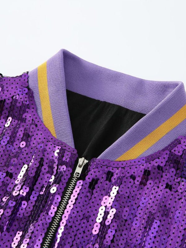 New women's sequined baseball jacket - Outerwear